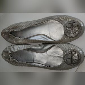 Tory Burch Silver Ballet Flats